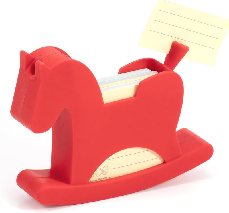 Li & Zhao Li&Zhao Wobble Horse Sticky Note Holder Silicone Label Holder Stand, 2026 Year of the Horse Good Luck Stable Rocking Horse Design for Tabletop Organizer, Office Desk Accessory, Home Decoration(Red) - Image 1